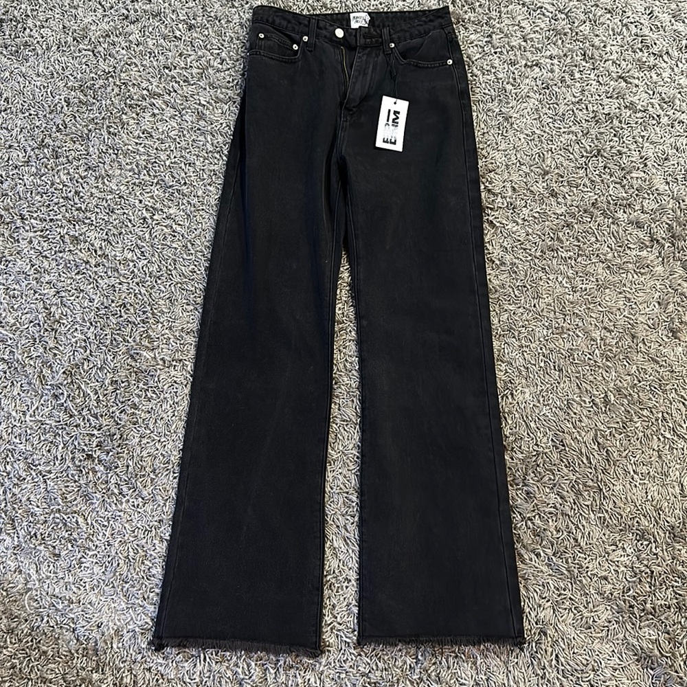 Princess Polly black wide leg jeans